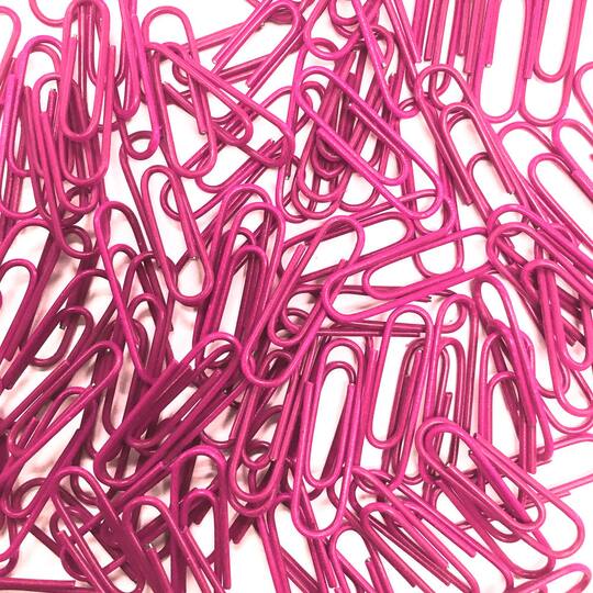 JAM Paper Pink 1" Standard Paper Clips, 50,000ct.